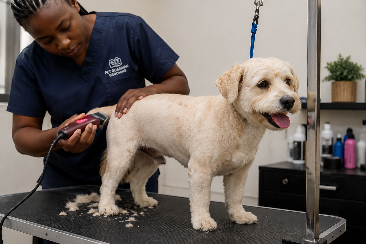 Groomed dog